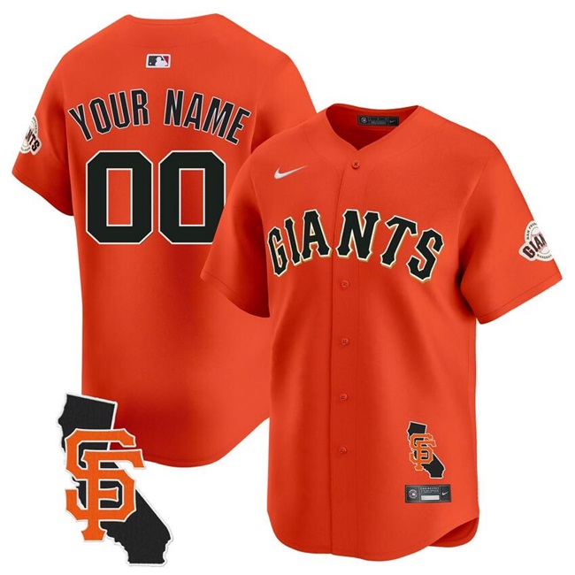Women's San Francisco Giants ACTIVE PLAYER Custom Orange California Patch Vapor Premier Limited Stitched Jersey(Run Small)